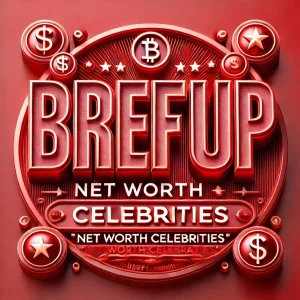 DALL·E 2024-11-19 17.36.00 - A stunning, front-facing 3D logo design for 'Briefup.info' with a luxurious red theme focused on 'Net Worth Celebrities.' The design should feature hi